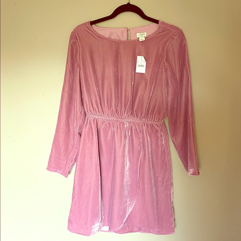 NWT J Crew Pink Velvet Tulip Dress